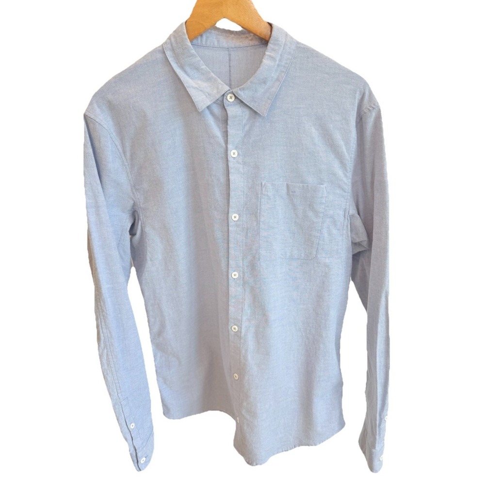 Lululemon Men's Medium Commission Long Sleeve Button-Down Oxford Shirt Blue